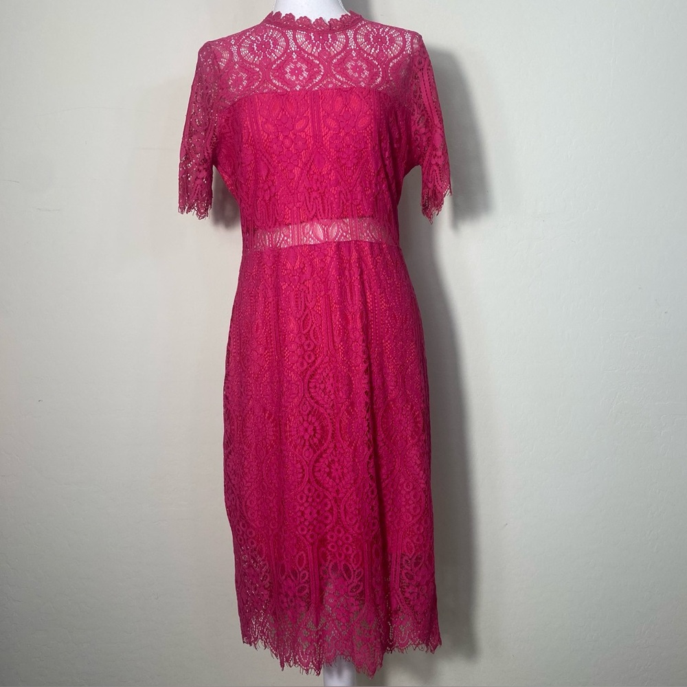 Lulus Elegant Pink Lace Dress Size L